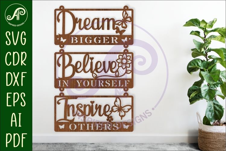 Positive words wall sign, SVG file. vector sign