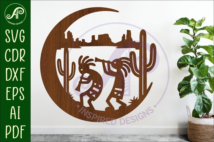Crescent Moon Kokopelli Southwestern wall sign