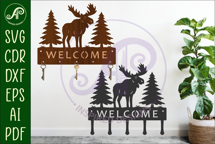 Moose Key holder designs for wood and metal