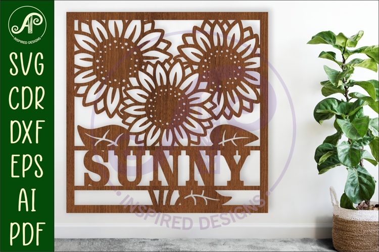 Sunflowers name wall art sign or card