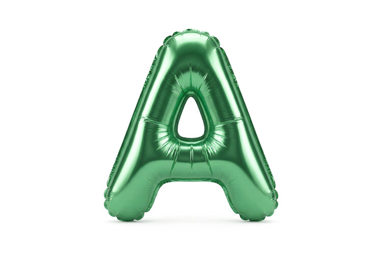 Green Metallic Letter A Foil Balloon Party Decoration example image 1