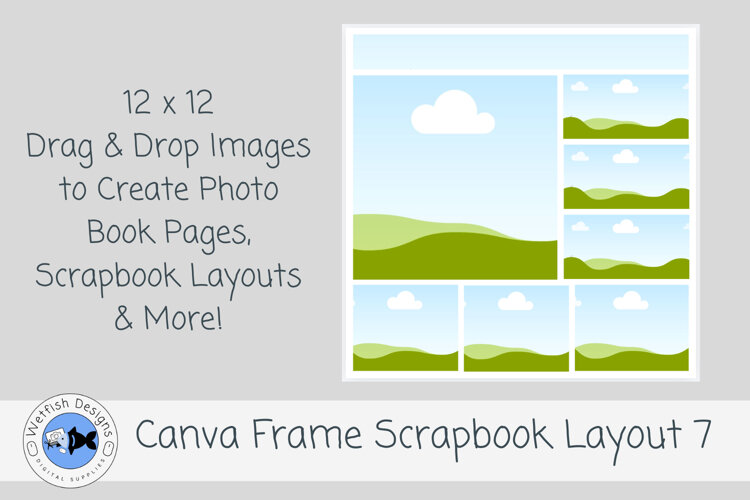Canva Frame Scrapbook Layout 7 12x12 Photo Template example image 1