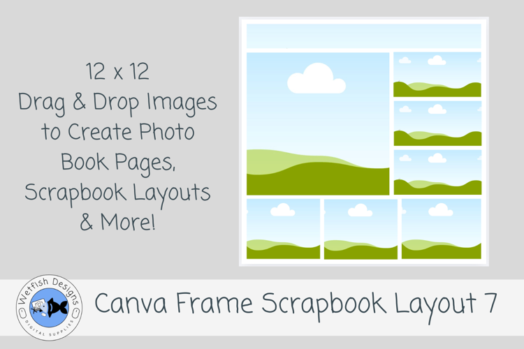 Canva Frame Scrapbook Layout 7 12x12 Photo Template