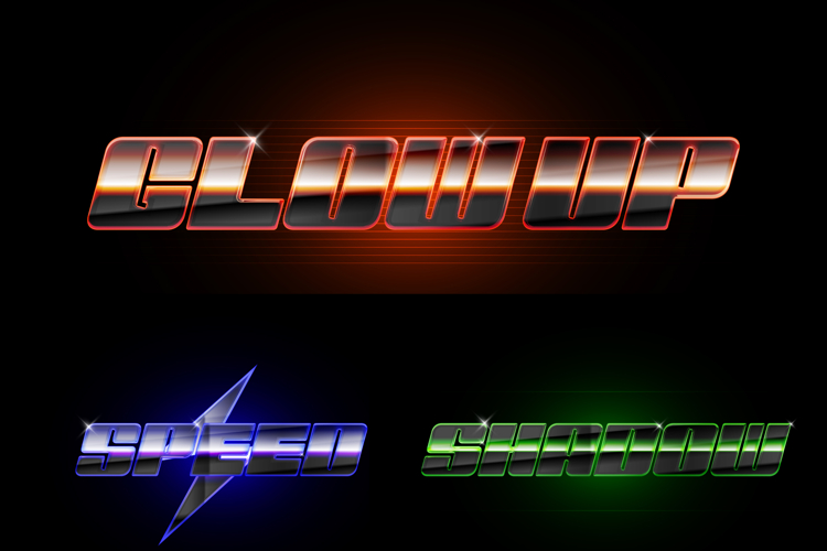 Vibrant 3 Metallic Style Editable Text Effect for Designs