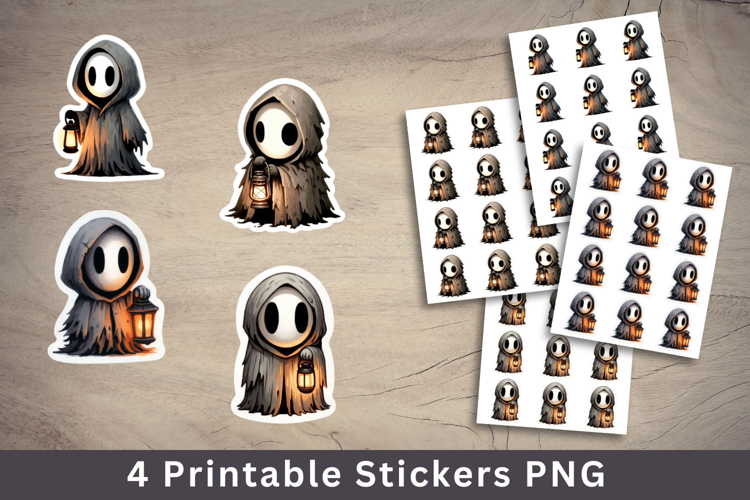 halloween printable sticker - cute spooky ghost