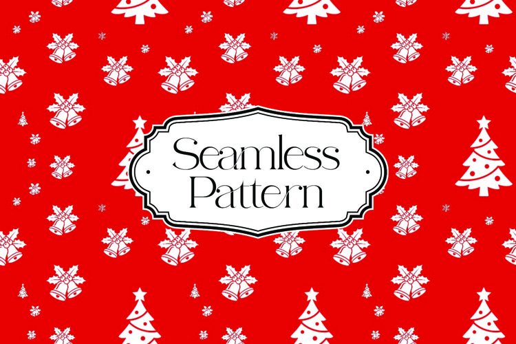 Christmas Seamless Pattern, Digital Paper example image 1