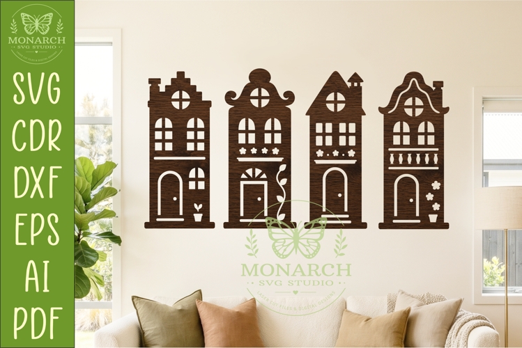 Fairy Village SVG . Fantasy house silhouettes 4