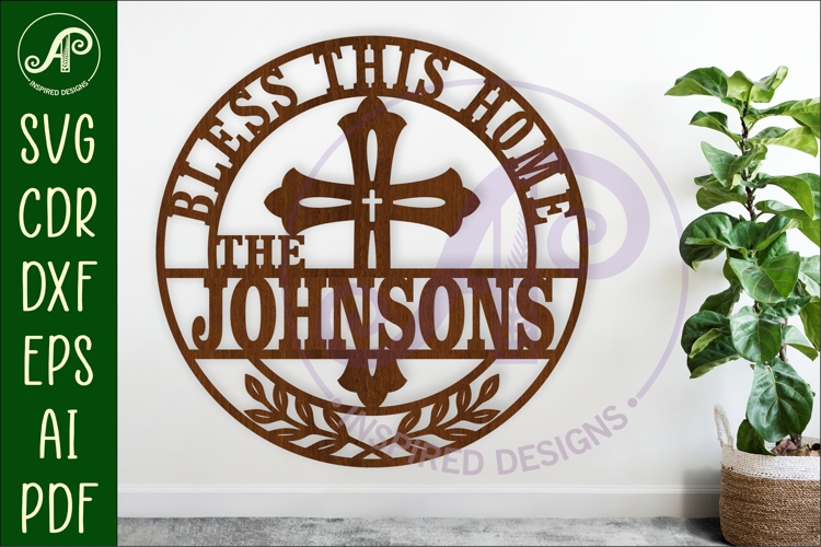 Bless this home personalized wall sign