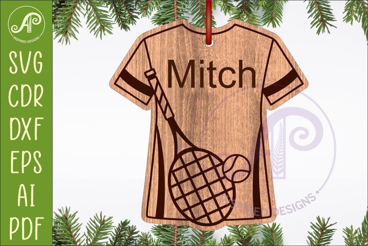 Tennis Shirt Christmas Ornament SVG laser cut example image 1