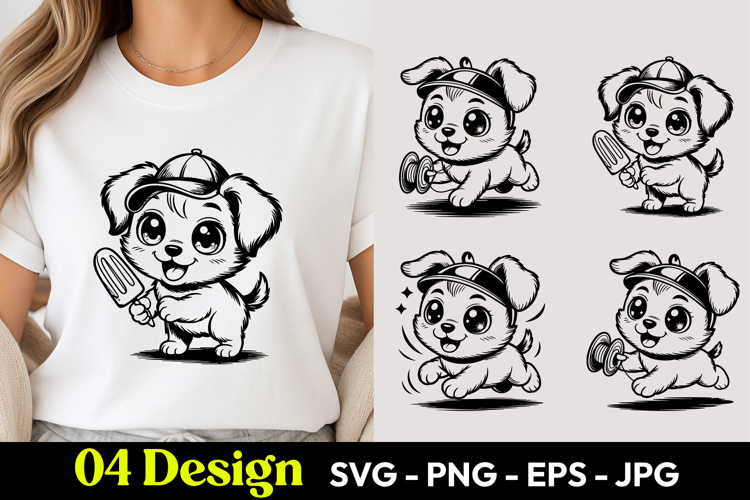 Puppy Reading Book SVG PNG
