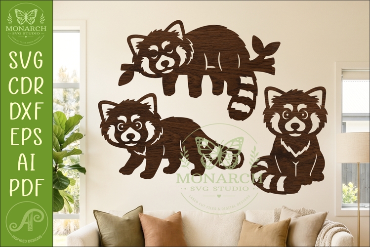 Cute Red Panda Silhouette SVG. Woodland Animals 2