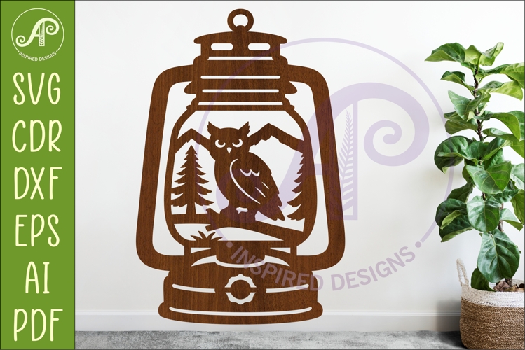 Camping Lantern Scene Owl Wall Sign