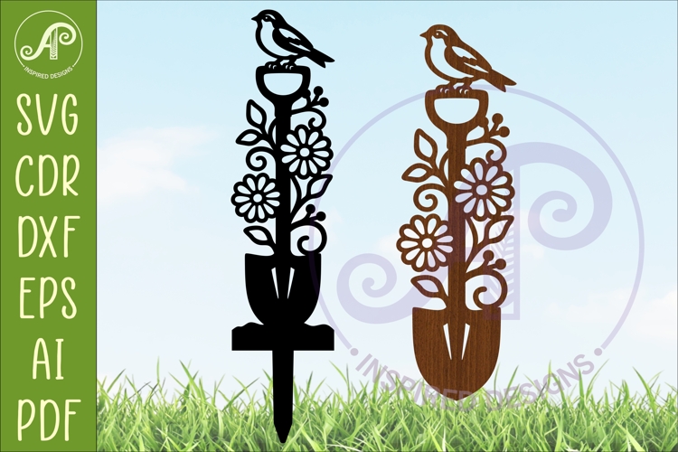 Robin Garden Shovel Wall Art & Garden Stake SVG