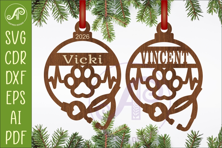 Personalized Veterinarian Christmas Ornament SVG, Vet Nurse