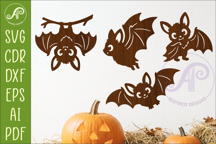 Cute Halloween Bat Silhouette SVG for Laser Cutting 1