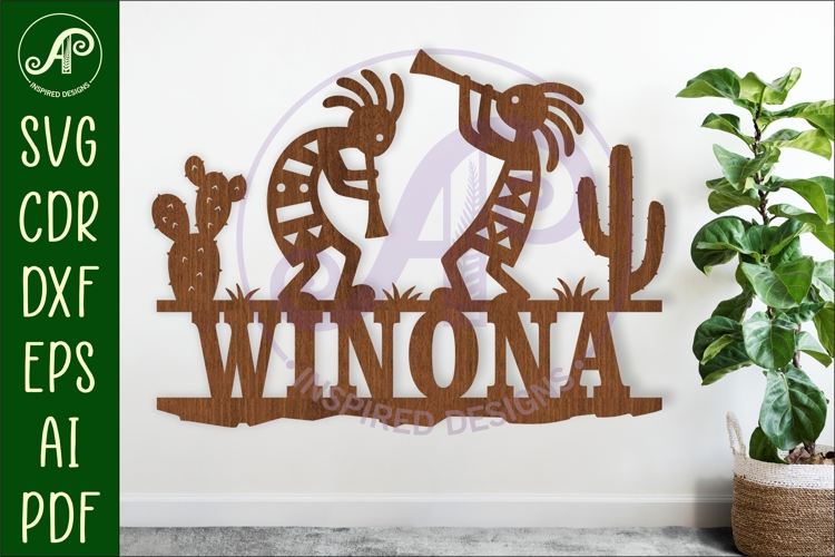 KoKopelli personalized name sign laser cut