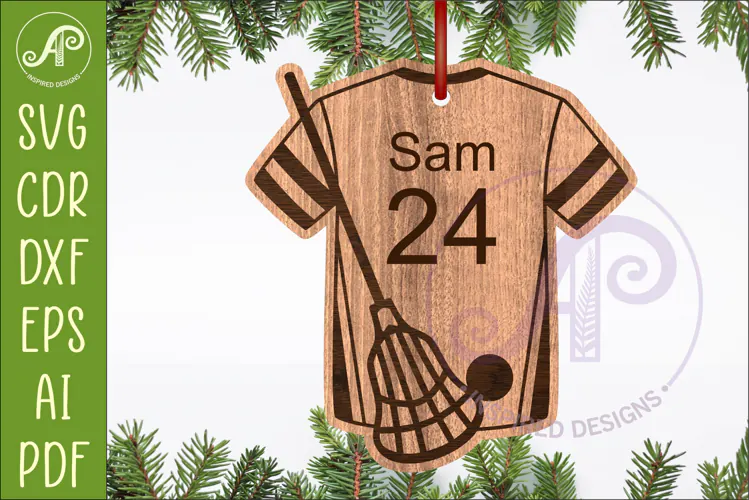 Lacrosse shirt Christmas Ornament SVG laser cut