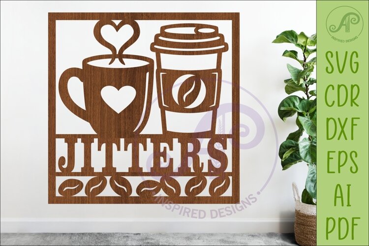 Coffee Lover Name Sign SVG, Personalized Coffee Wall Decor example image 1