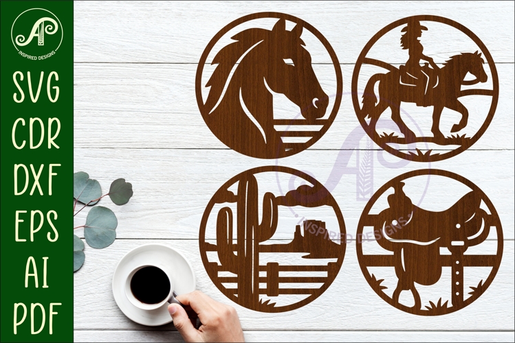 Western Cowboy Coasters SVG, Ranch Rodeo theme 2