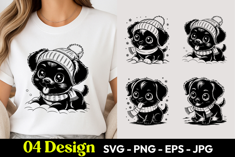 Winter Puppy SVG PNG