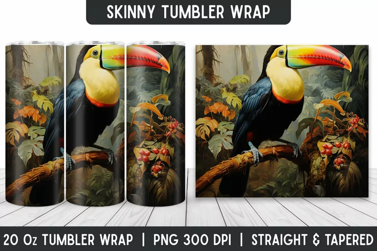 Toucan Bird Tumbler Wrap | Sublimation Tumbler | Tumblers