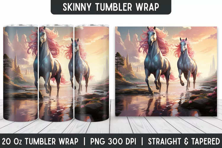 Beautiful Horse Tumbler Wrap | Sublimation Tumbler | Tumbler