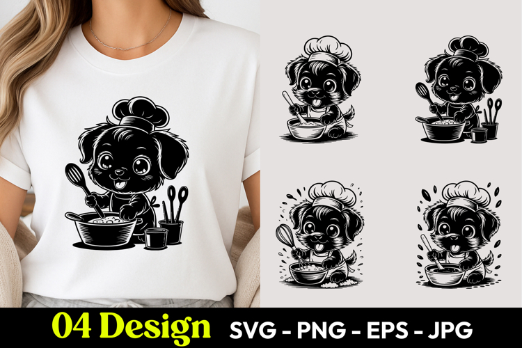Chef Black Puppy SVG PNG
