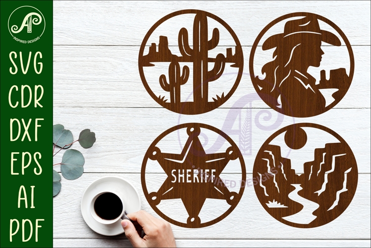 Western Cowboy Coasters SVG, Ranch Rodeo theme 1