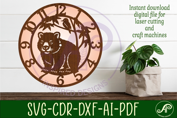Wombat clock wall clock laser cut file Australian clock