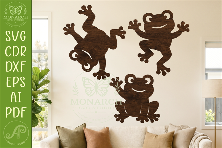 Cute Frog Silhouette Shapes. Funny Frogs 2
