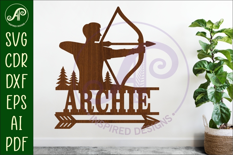 Male Archer, Archery name wall art sign