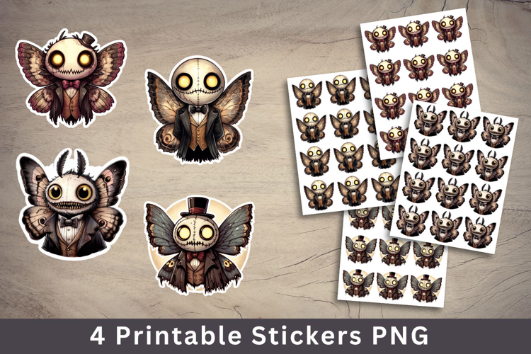 halloween printable sticker - spooky moth