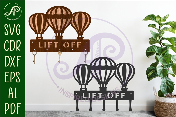 Hot air balloon Key holders for metal and laser cutting