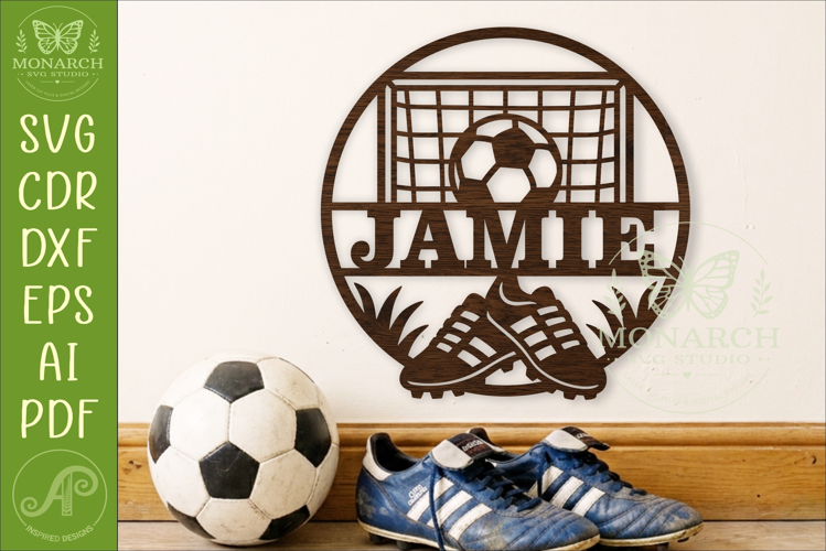 Soccer Name Sign SVG, Football Boys Bedroom Wall Decor