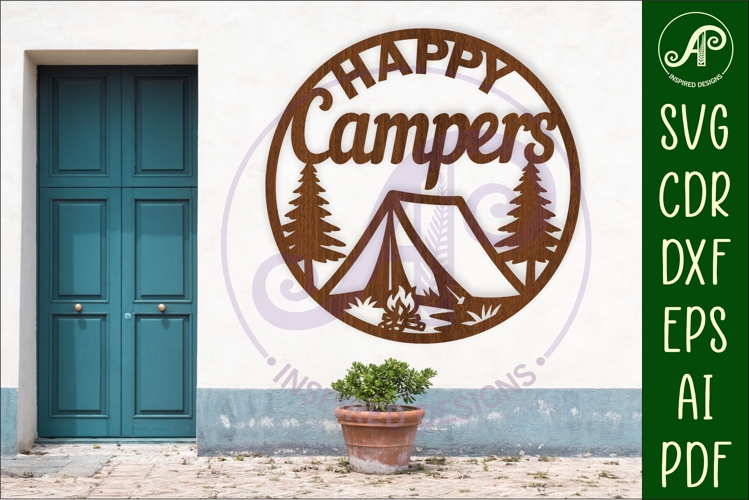 Happy Campers tent wall sign, camper home decor