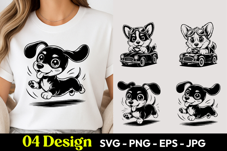 Running Puppy Dog SVG PNG