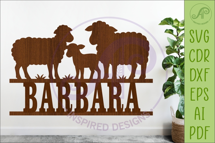 Sheep Family Name Sign, Farm lovers SVG for Laser cutting