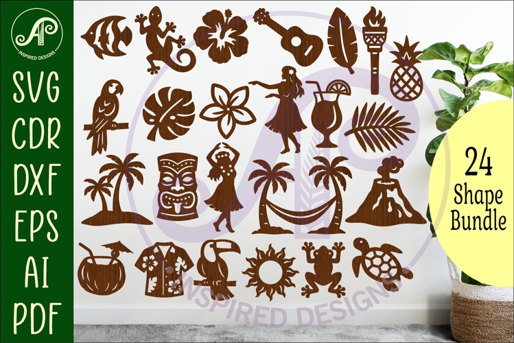 Tropical Silhouette Shapes x 25 Bundle