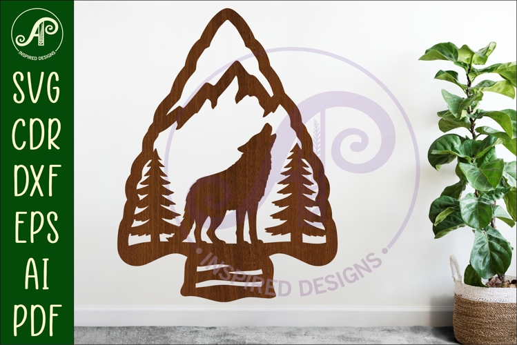 Arrowhead Wolf animal wall sign