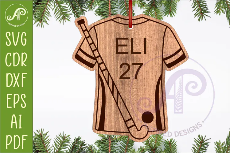 Field Hockey shirt Christmas Ornament SVG laser cut