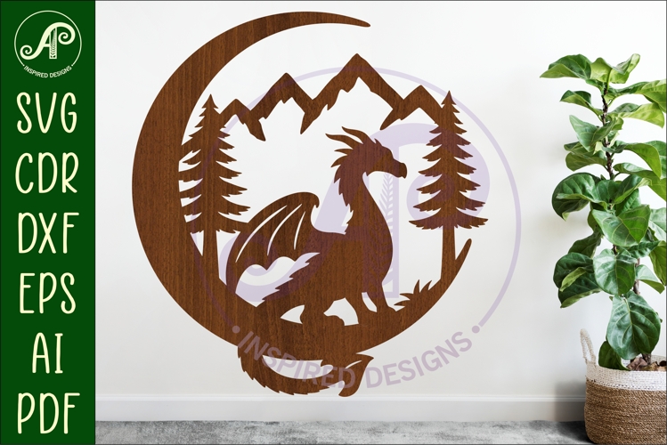 Crescent Moon Dragon wall sign