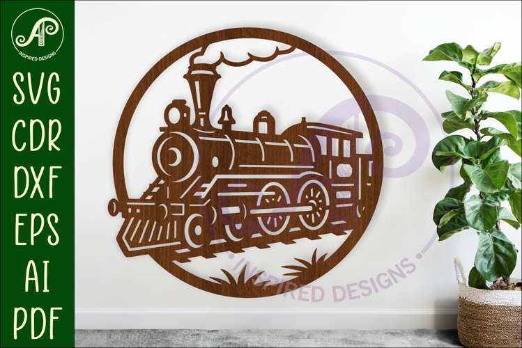 Steam Train wall sign svg laser cut