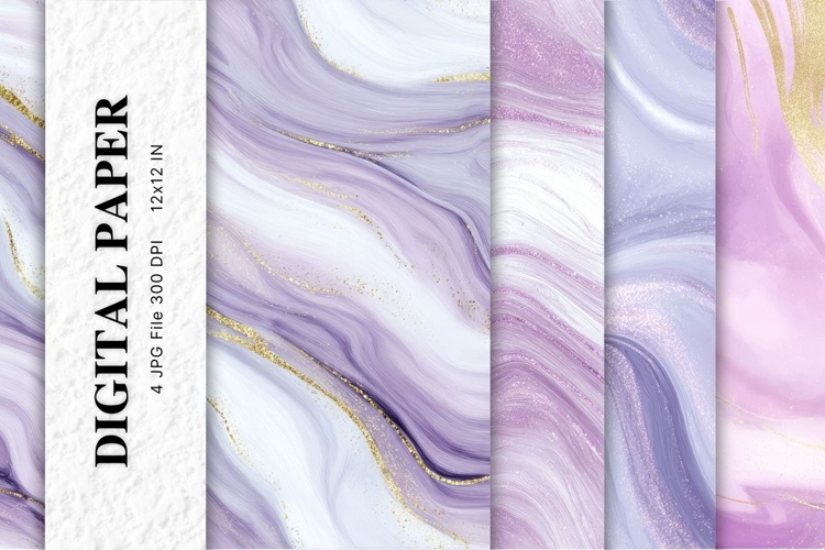 Purple Watercolor Alcohol Ink Background Digital Paper