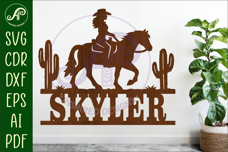 Cowgirl Horse Rider SVG -Western Cowboy Silhouette -Ranch