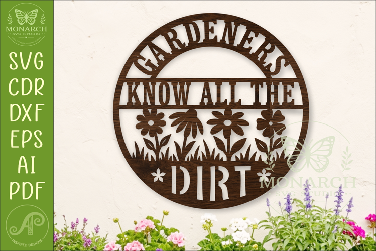 Gardeners Know All The Dirt Sign, Funny Gardening Wall Art
