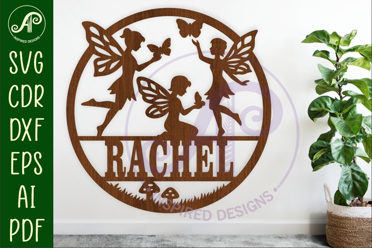 Fairy Name Sign SVG, Butterflies and Fairies Nursery Sign
