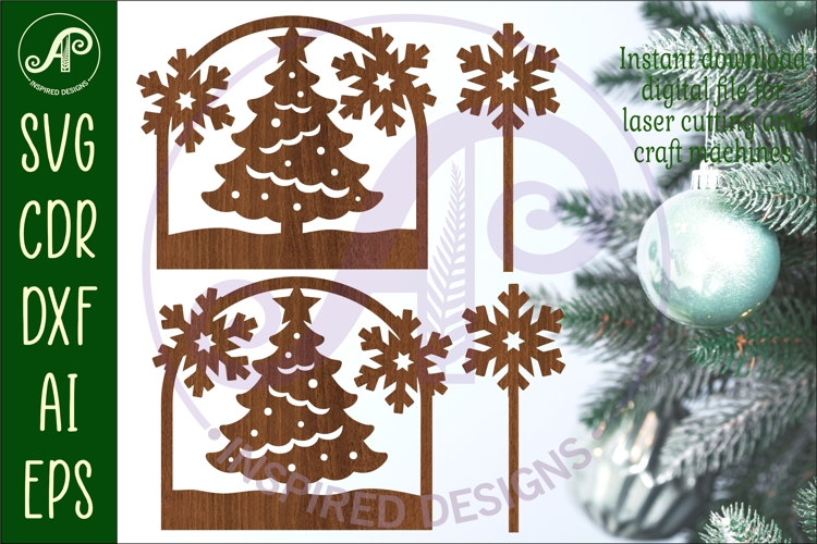 Yule log ends and toppers Christmas desert laser cut design