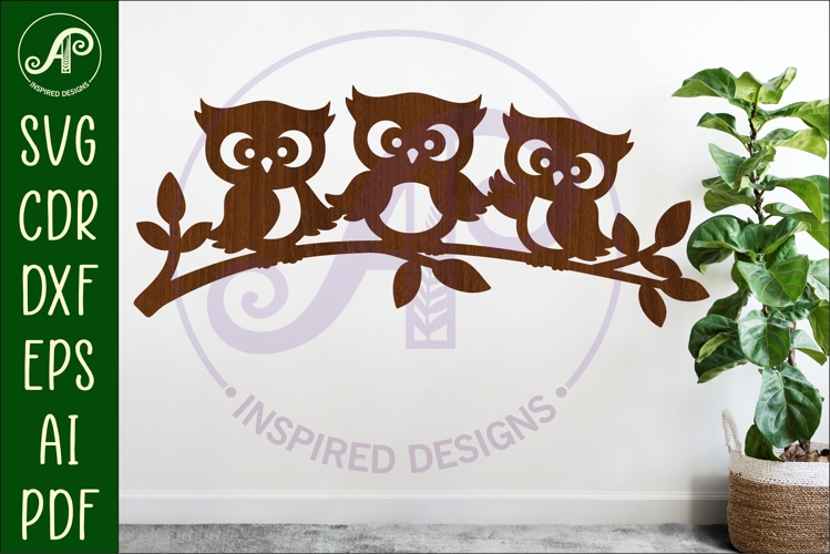 cute owls wall sign, SVG file.
