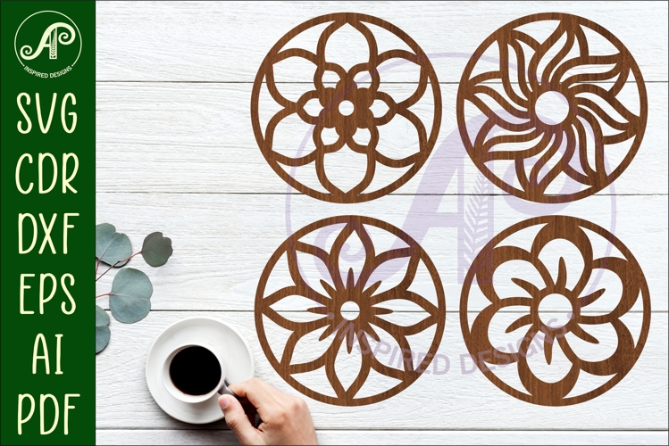 Floral Coasters, laser cut out flower coaster d2