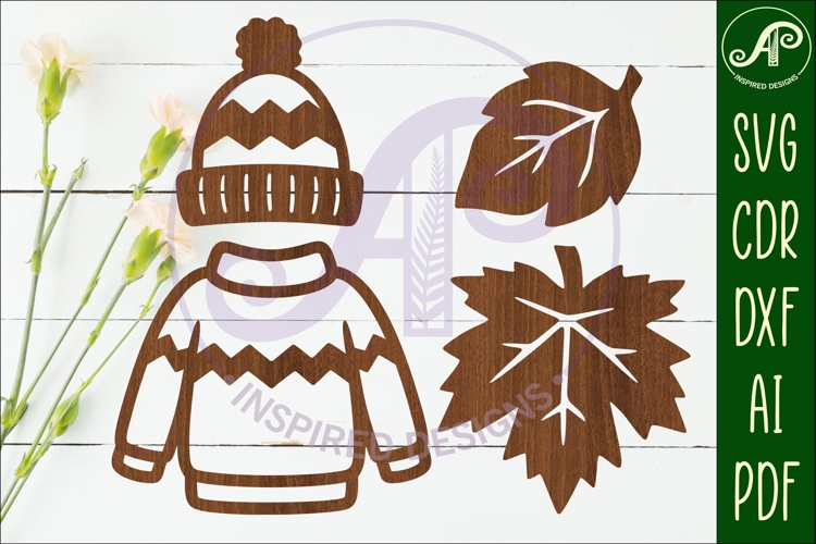 fall shape silhouette laser cut outs SVG file